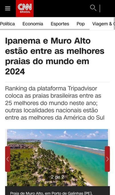 Apt Beira Mar Em Muro Alto Ao Lado Do Nanai Pôrto das Galinhas Exterior foto